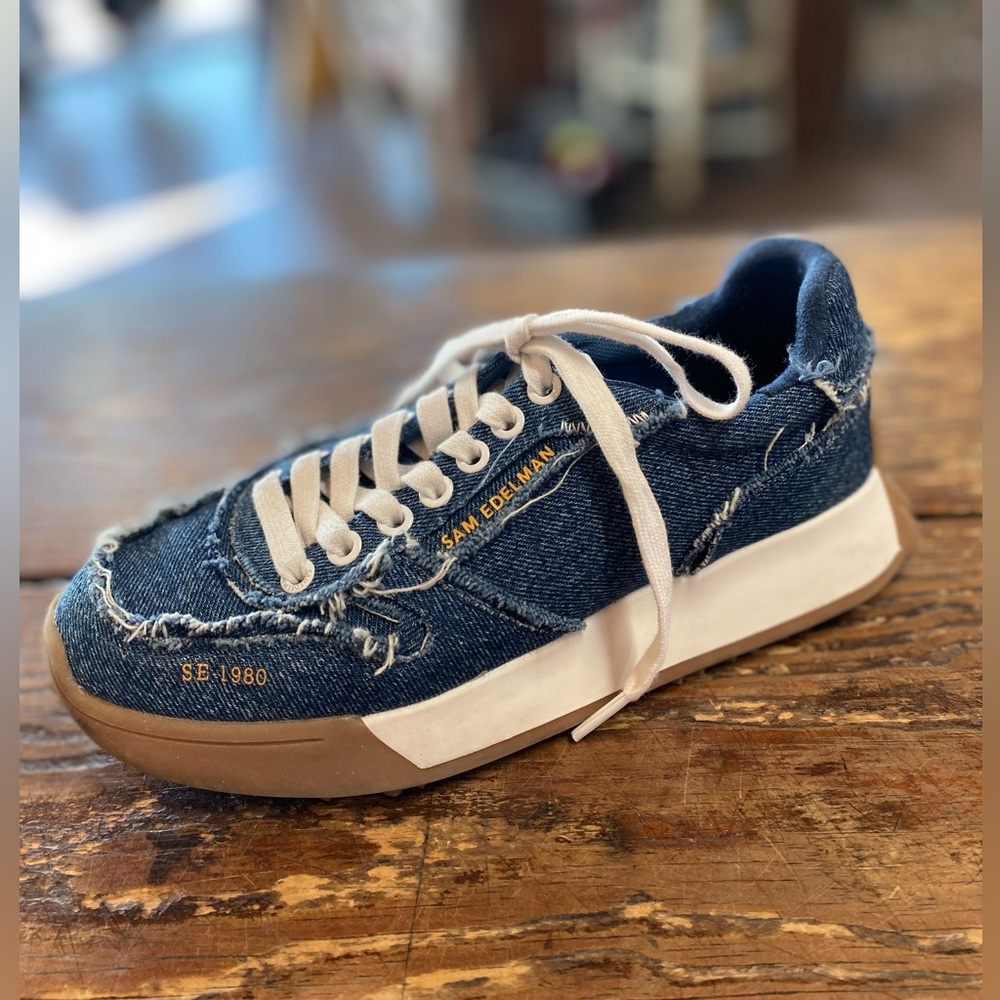 Sam Edelman Denim Lace Up Platform Sneakers